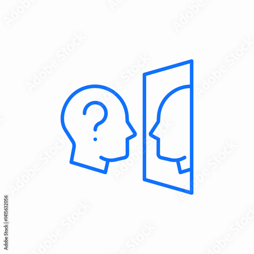 mirror question reflection icon sign vector