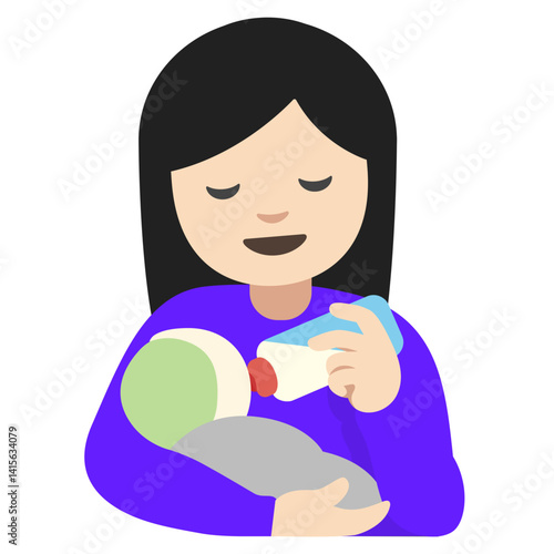 Woman Feeding Baby Emoji