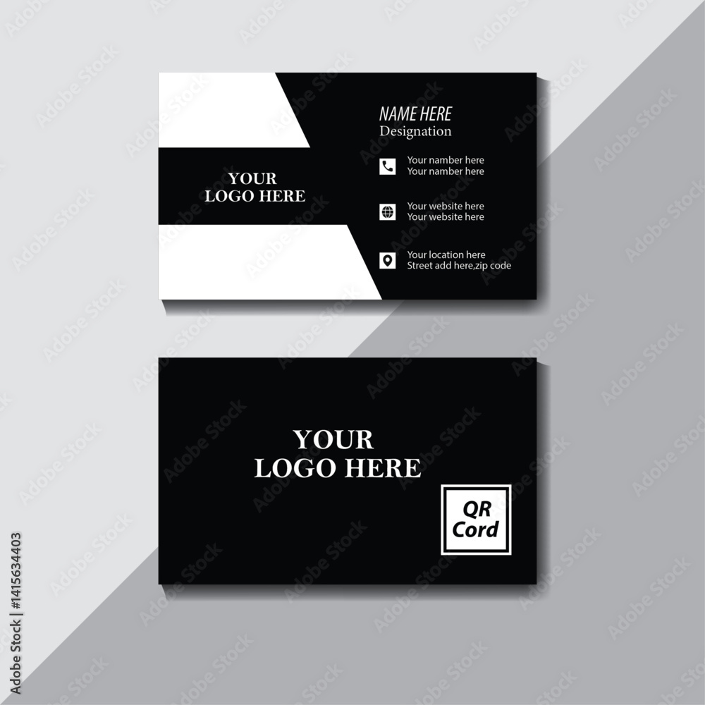 Creative modern business card design corporate visiting card and simple clean template vector design with black and white. Creative modern business card design corporate visiting card and simple clean template vector design with black and white.