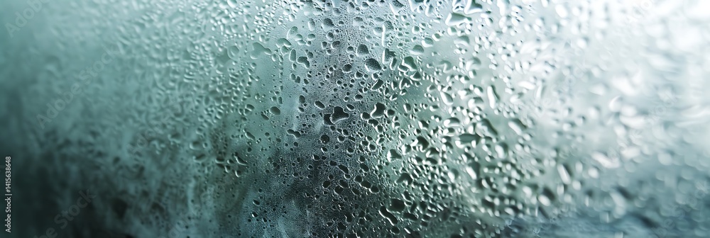 Macro texture of condensation droplets forming on a cool, wet glass surface. Abstract background showing moisture and vapor patterns in blue-green tones.
Macro texture of condensation droplets forming on a cool, wet glass surface. Abstract background showing moisture and vapor patterns in blue-green tones.