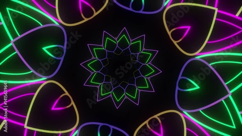 Electric Star Mandala Loop with Geometric Glow and Pulse