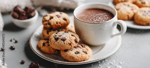 Wallpaper Mural Delicious freshly baked cookies paired with cocoa, beautifully styled on a table for an inviting, cozy feel Torontodigital.ca