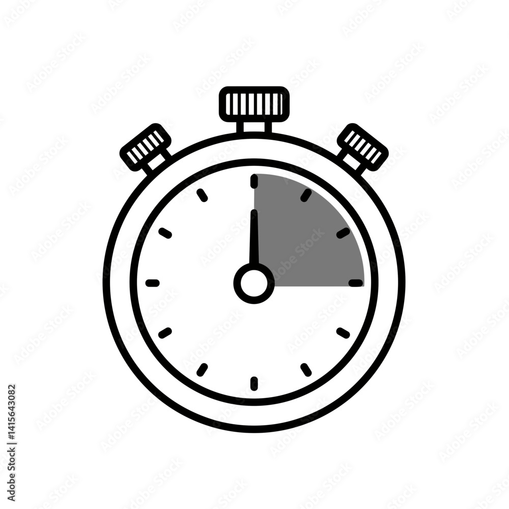 Obraz premium Stopwatch Illustrating Time Measurement in Minimalist Style 