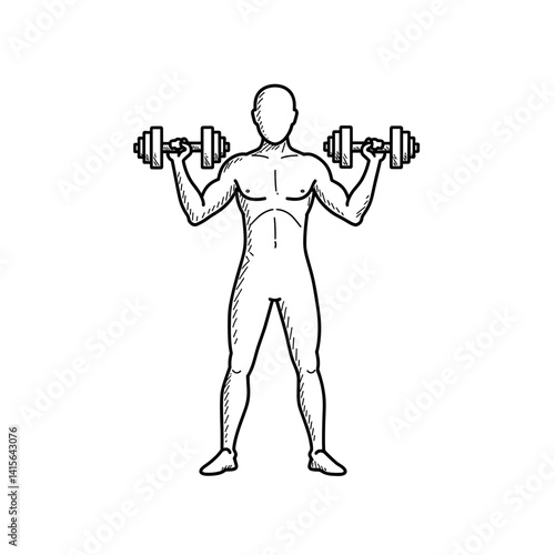 Fitness athlete lifting dumbbells in a dynamic pose  