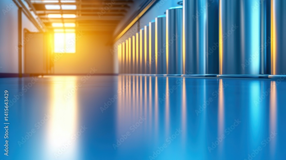 Fototapeta premium Manufacturing facility with strict environmental regulations reducing emissions.