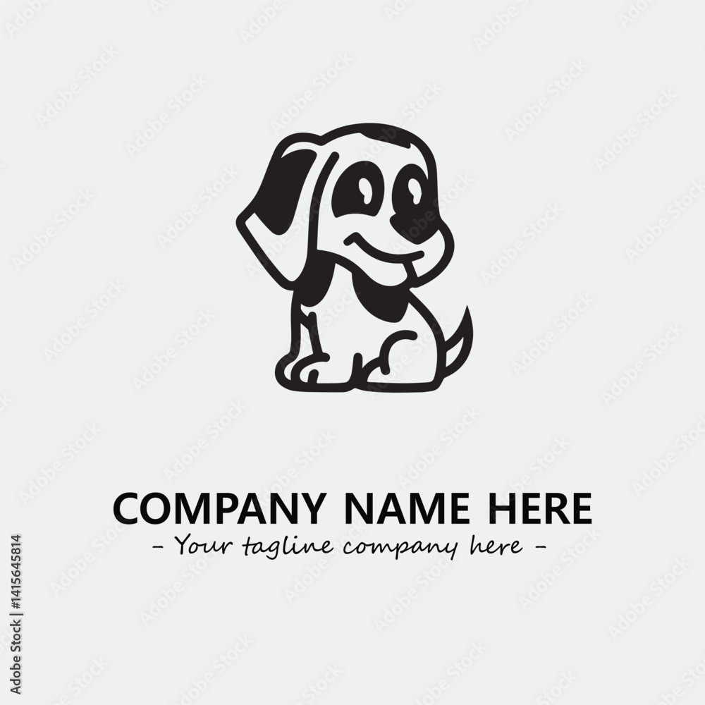 Obraz premium Dog illustration black and white for logo company vector image