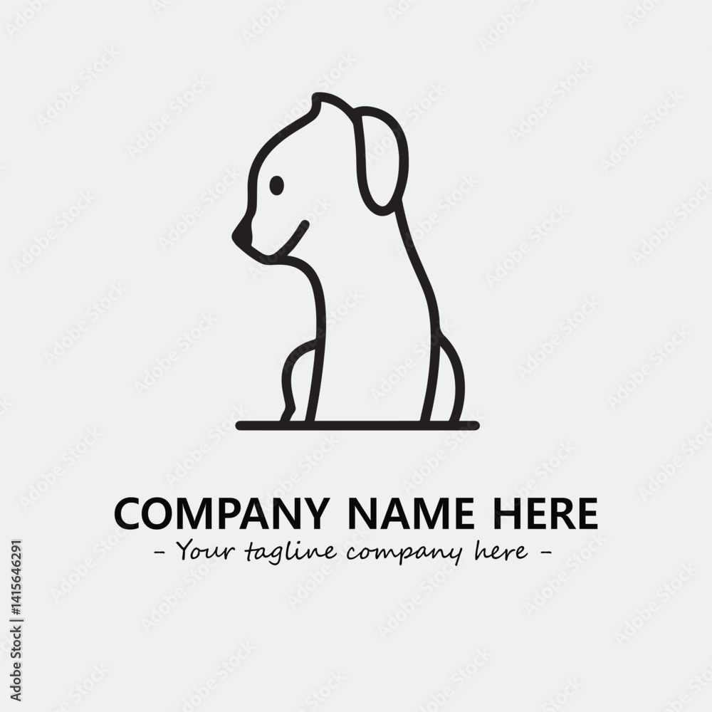 Obraz premium Dog illustration black and white for logo company vector image 