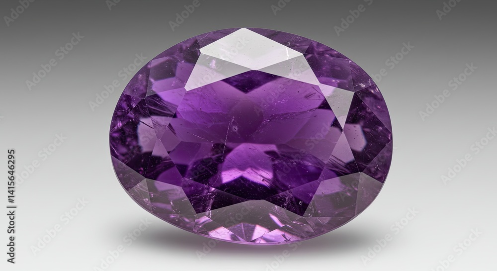 Deep Purple Amethyst Gemstone Oval Cut Polished Jewel Deep Purple Amethyst Gemstone Oval Cut Polished Jewel