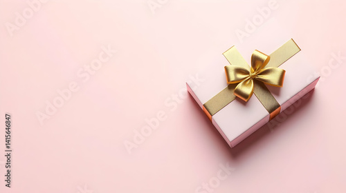 Wallpaper Mural Elegant Pink Gift Box With Golden Ribbon Torontodigital.ca