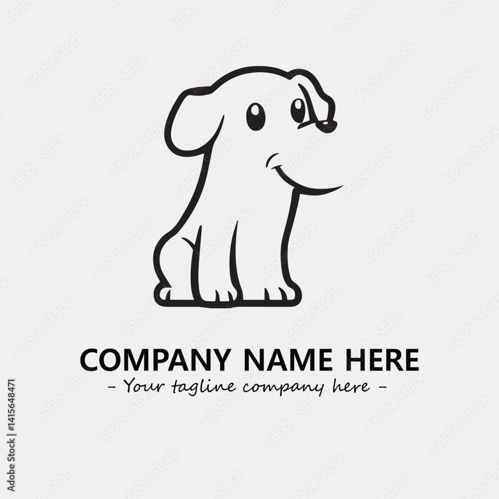 Obraz premium Dog illustration black and white for logo company vector image