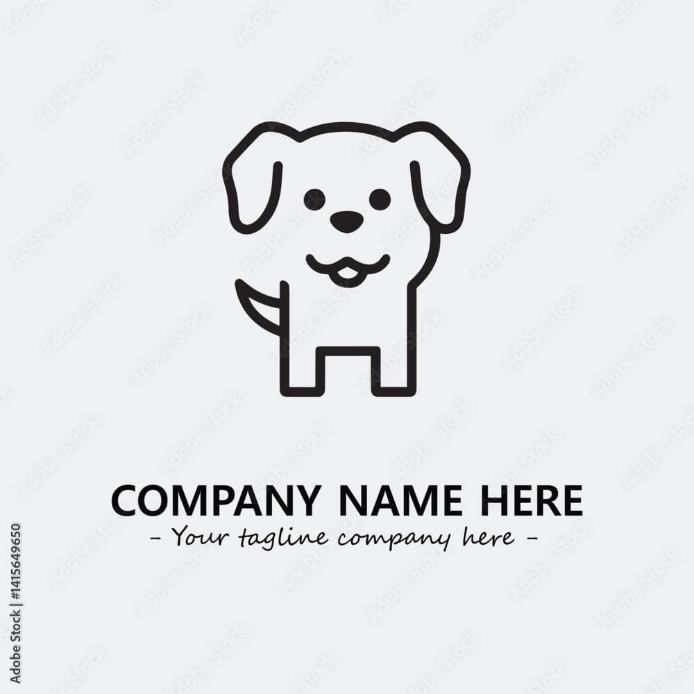 Obraz premium Dog illustration black and white for logo company vector image