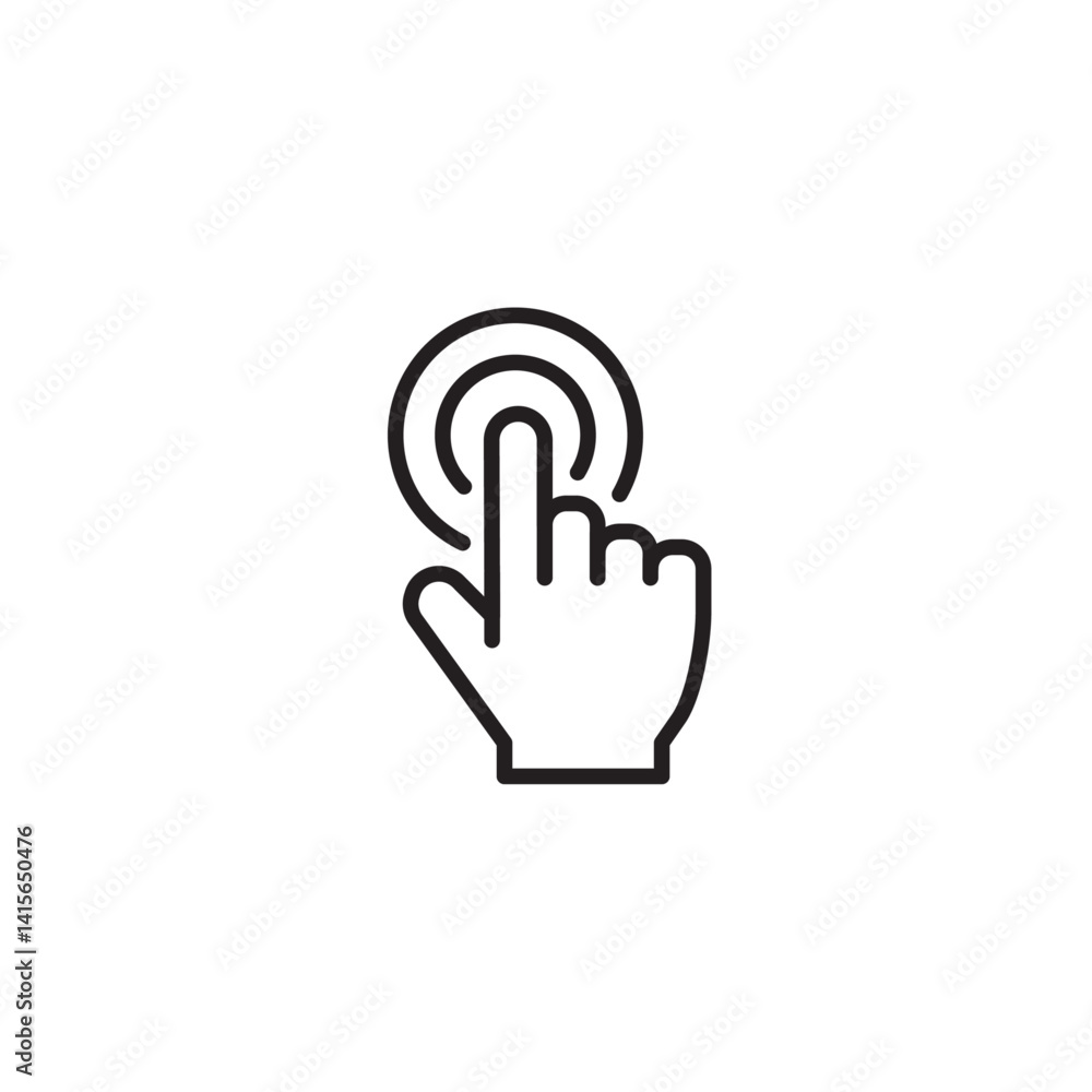 Touch hand cursor icon flat vector design Touch hand cursor icon flat vector design