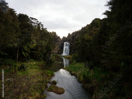Silky smooth long exposure shot of Hunua Falls, Wairoa River waterfall in Hunua Ranges Regional Park Auckland Region North Island New Zealand