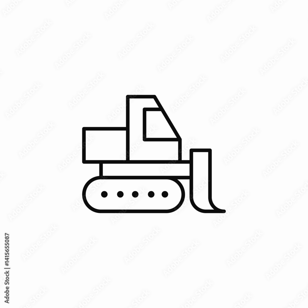 construction bulldozer icon sign vector construction bulldozer icon sign vector