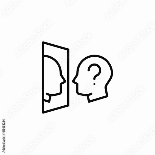 mirror question reflection icon sign vector