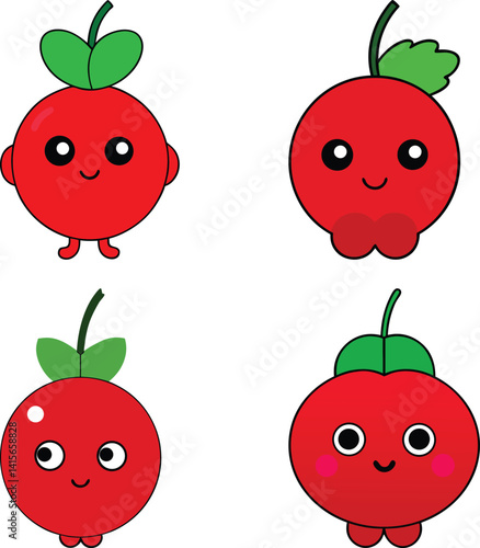 Cute red currant cartoon vector