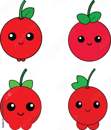 Cute red currant cartoon vector