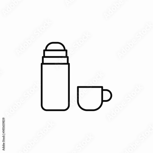 thermos with cup icon sign vector