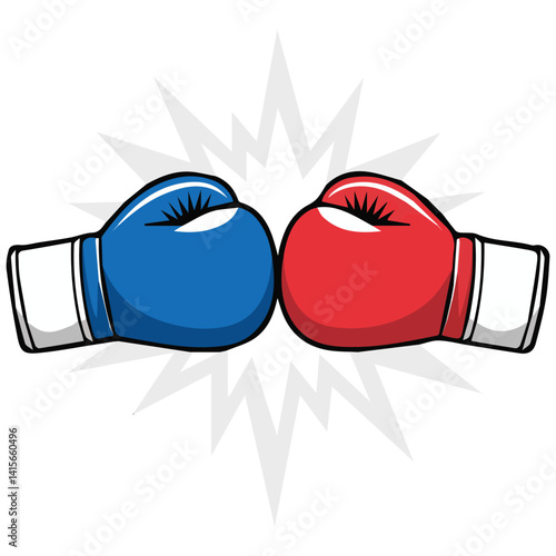 boxing gloves striking sport isolated vector illustration on white background