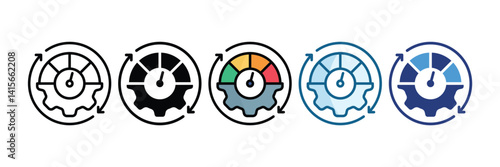 Process Optimization Icon Set Multiple Style Collection