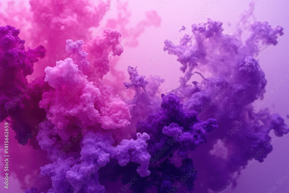 Naklejka premium Mesmerizing Ink in Water Photography: Swirling Colors Create Dreamlike Patterns