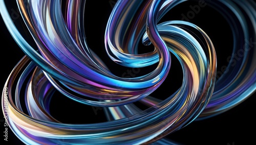 A 3D rendered composition features flowing streams of liquid mercury-colored metal and transparent glass