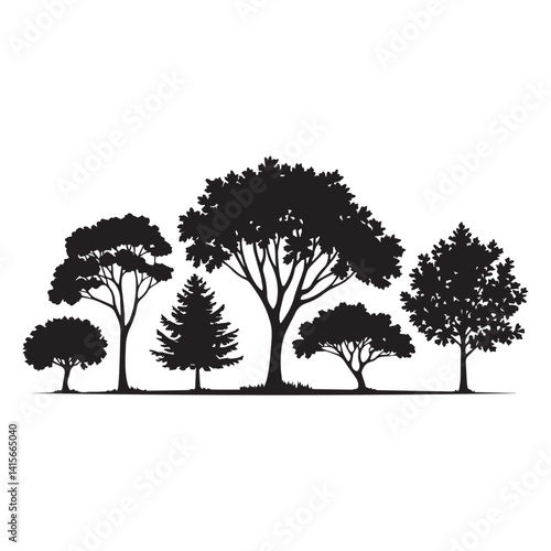 tree  silhouette vector.