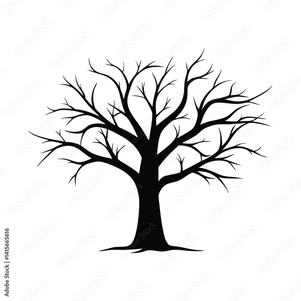 Obraz premium a solid black silhouette of tree