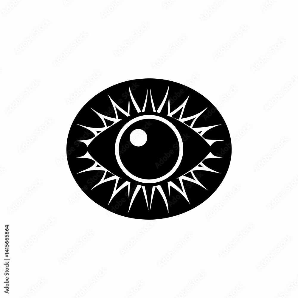 creative Silhouette eyeball Icon Vector Illustration creative Silhouette eyeball Icon Vector Illustration
