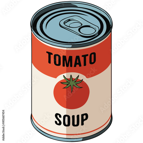 tomato soup can ready meal isolated vector illustration on white background