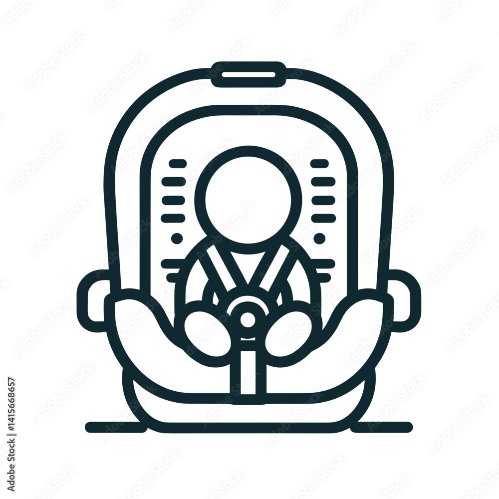 Child in a Car Seat, Safe and Secure, on a transparent background Child in a Car Seat, Safe and Secure, on a transparent background
