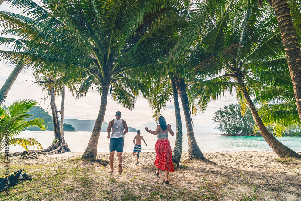 family on the beach