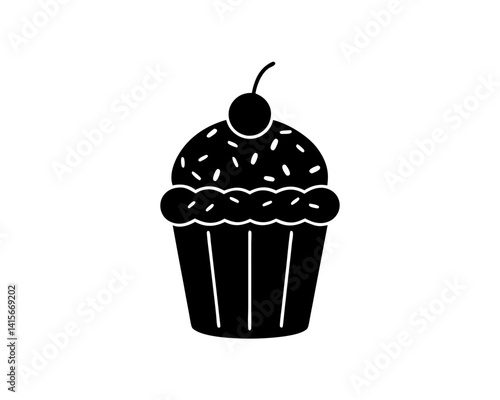 creative details Cupcake Icon Vector Illustration