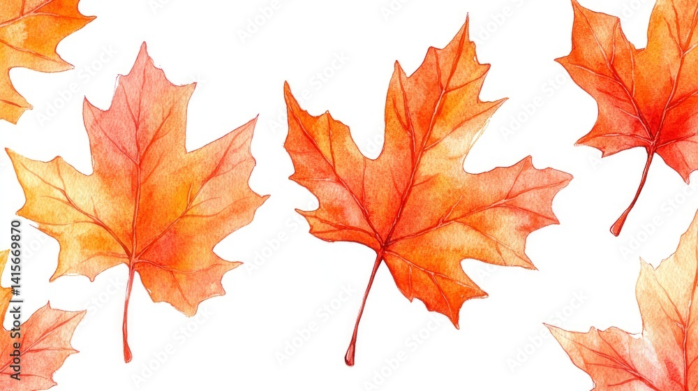 Watercolor autumn leaves Watercolor autumn leaves
