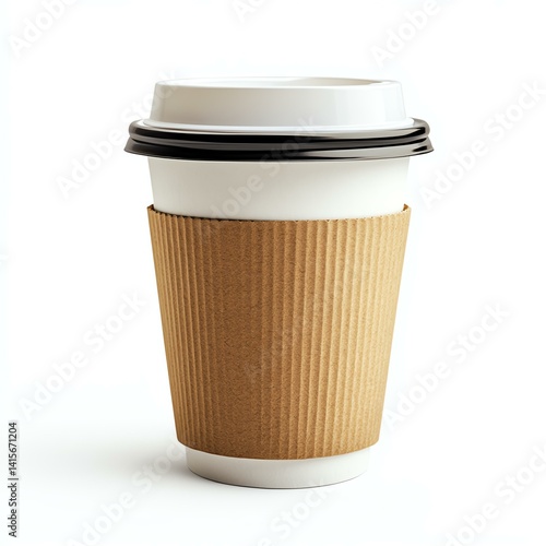 Wallpaper Mural Hot coffee in a disposable cup on white background. Torontodigital.ca