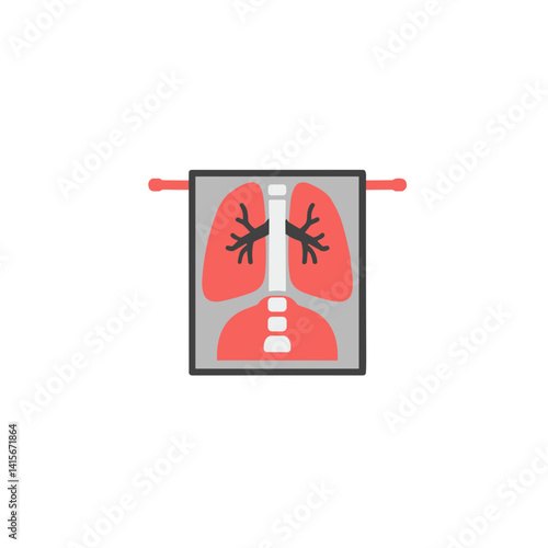 Lung X-ray icon for respiratory health and medical apps