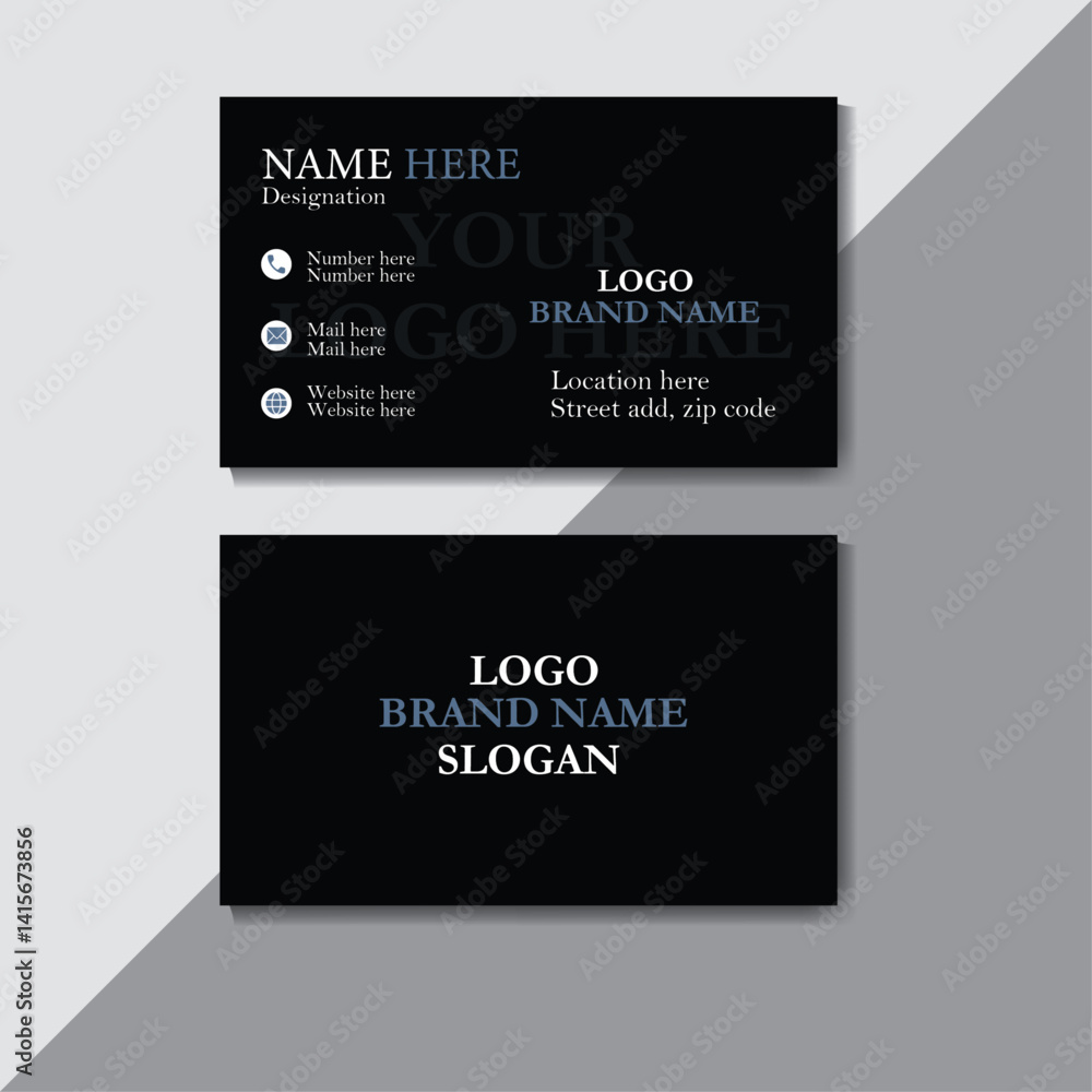 black modern creative business card and simple clean template vector design.
black modern creative business card and simple clean template vector design.