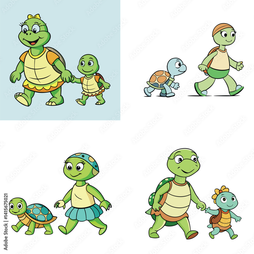 Fototapeta premium set of funny cartoon frogs