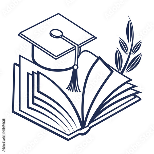 Minimalist education logo and icon vector design 