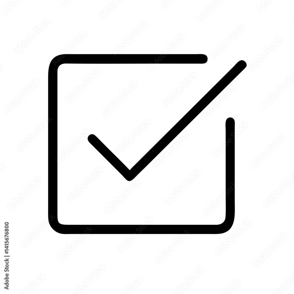 status checkmark black square outline verification icon - flat stroke icon for apps and websites
status checkmark black square outline verification icon - flat stroke icon for apps and websites