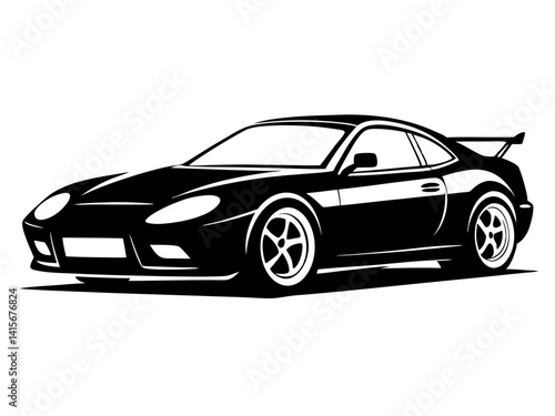 Sports Car Silhouette Vector Design | Sleek Sports Car SVG