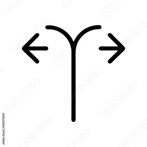 proxy gateway arch outline with bidirectional arrows - flat stroke icon for apps and websites
