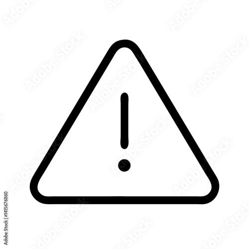 alert triangle outline with exclamation mark - flat stroke icon for apps and websites

