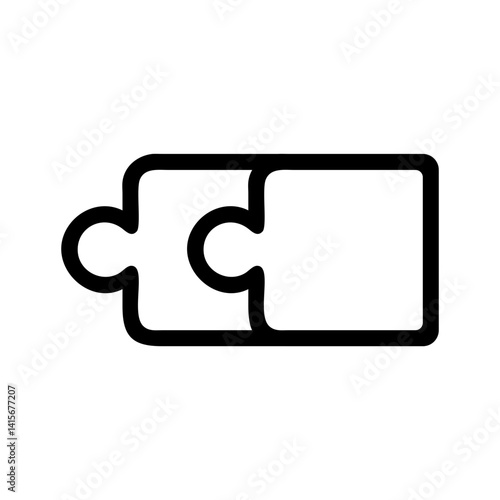 integration icon for system compatibility and workflow automation - flat stroke icon for apps and websites
