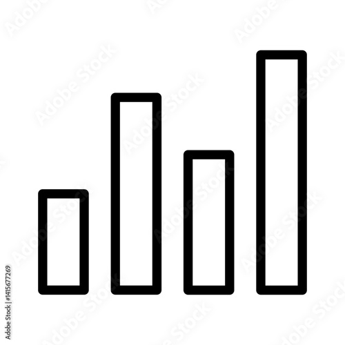 data visualization icon for analytics and statistical reporting - flat stroke icon for apps and websites
