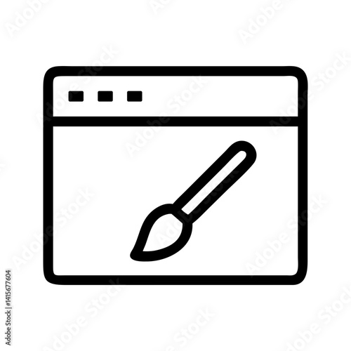 flat stroke frontend icon for apps and websites, web design tools, user interface development, digital customization
