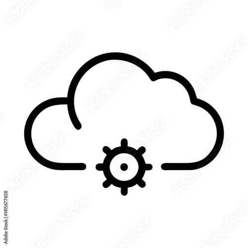 flat stroke saas icon for apps and websites, cloud computing services, software automation, digital infrastructure
