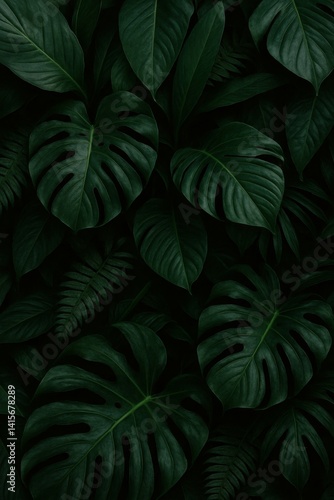 Lush Green Foliage Creates a Serene Ambiance in a Tropical Setting During Day...