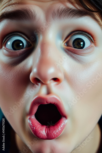 Obraz na płótnie Close-up Portrait of a Surprised Child w salonie