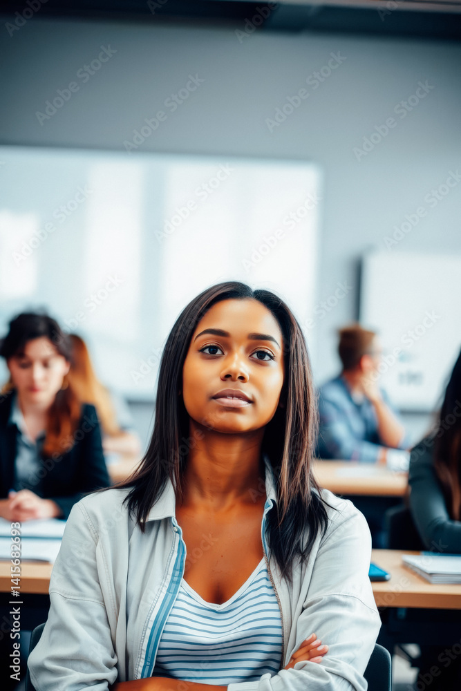Attentive Student in Classroom Setting